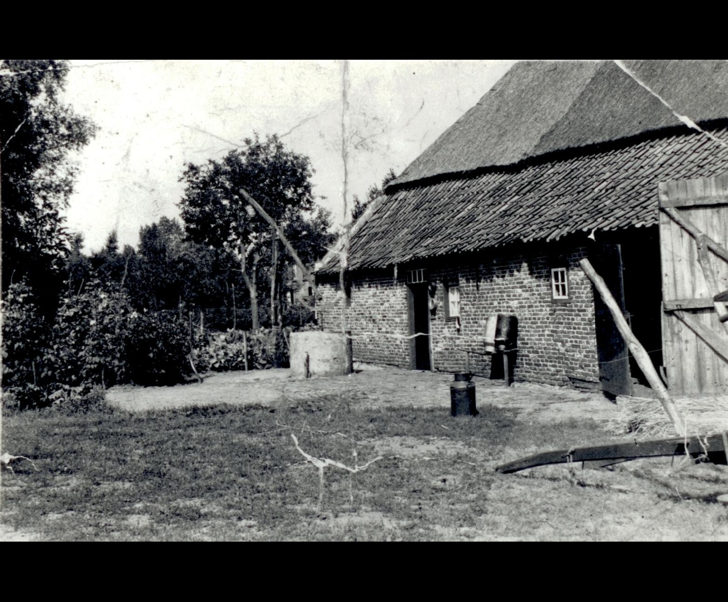 Historische foto van de oude boerderij op Wolfswinkel